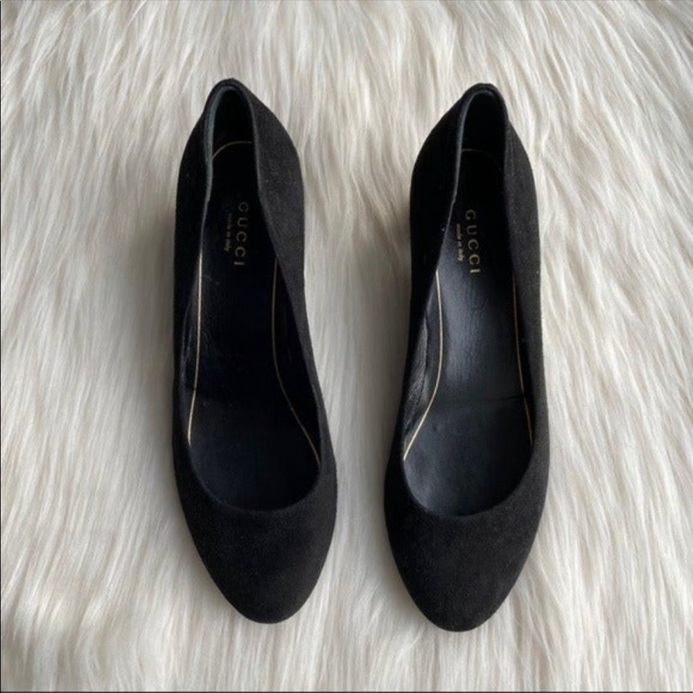 NEW Gucci Studded Suede Flats - Picture 4 of 11